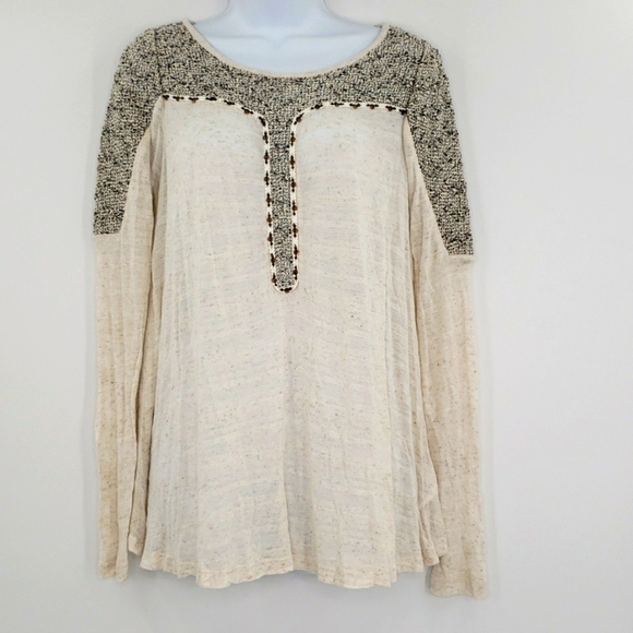 Meadow Rue Clorinde Crochet Linen Blend Top - Picture 2 of 9